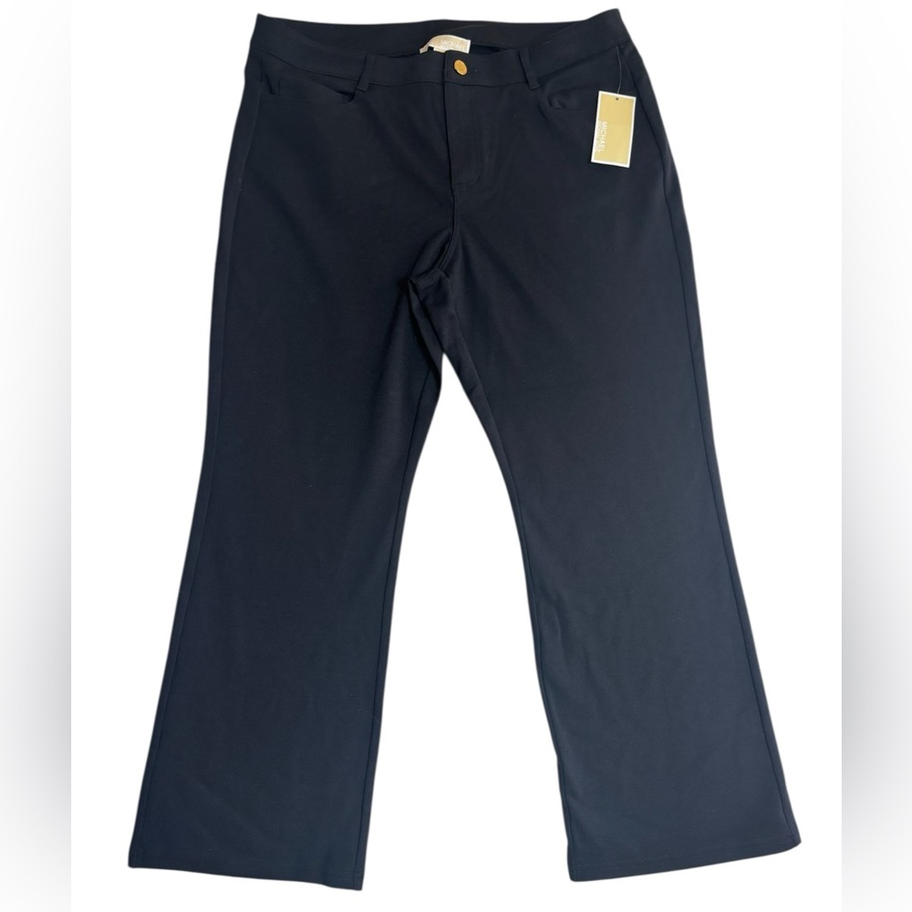 Michael Kors Black Stretch Flare Pants | Size‎ L | NWT $89.50